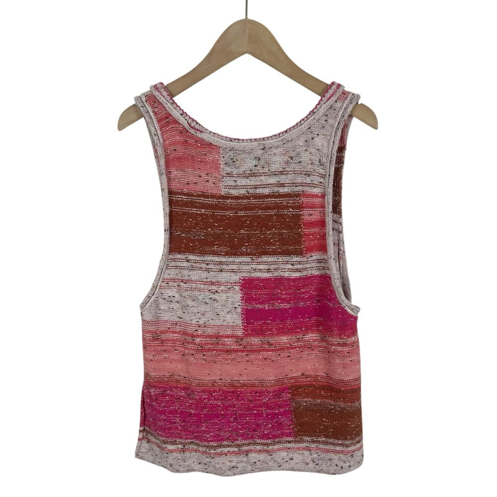 Anthropologie Pilcro Paipo Knit Sweater Tank in Pink Patchwork Size Medium - Picture 3 of 8